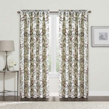 Ravello Scroll Curtain Set 2 Panels Brown Aqua Light Filtering Window Drapes Gordijn Set price