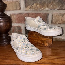 Vans Classic Slip On Shoes Little Girls 1 Kids Casual Canvas Shoe Beige Floral Meisjes klassieke Schoenen price