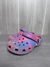 Crocs Girls Classic Clogs Pink Blue Purple Tie Dye Marbled Slip On Sandals Shoes Meisjes klassieke Schoenen price