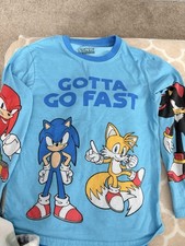 Sonic The Hedgehog Boys Pajamas Size M 6/7 Long Sleeve Blue Brushed Soft Jongens pyjama's price
