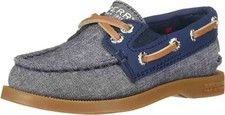 Toddler Boys Boat Shoes Blue Canvas Slip On Dress Shoes Baby Size 5M Jongens Boat Schoenen price