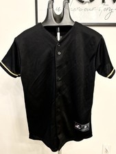 NWOT Girls Youth Majestic Baseball Jersey, Black With Sparkling Gold Meisjes Jersey price