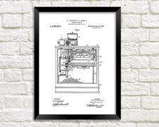 POPCORN MACHINE PRINT: Movie Snack Patent Blueprint Poster Blueprint Machine price