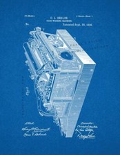 Type Writing Machine Patent Print Blueprint Blueprint Machine price
