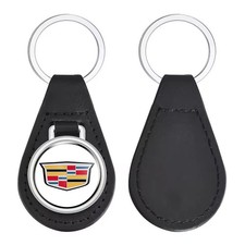 Cadillac PE Leather Keychain Keyring Resin Emblem Logo Handmade Steel Key Fob.. Keychain price