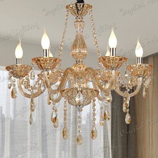 Chandelier AMBER Genuine K9 Crystal CHROME 6,8,10 Candle Arm Light Pendant Lamp Chandelier price