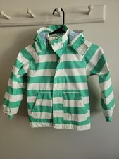 TCM TCHIBO  Rain Jacket Coat Boy's 110-116 Lined Hooded Green White Stripe Jongens Raincoat price