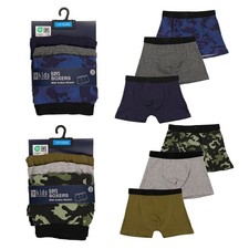 3 Pack Boys Camo Boxer Trunks/Shorts, Stretch Cotton, Ages 7/8, 9/10, 11/12, 13 Jongens boxershort price