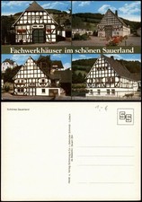 .Nordrhein-Westfalen Mehrbildkarte Fachwerkhäuser im schönen Sauerland 1980 Werk Schoenen price