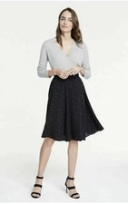 Ann Taylor Womens Full Circle Skirt Size 6 Black Chiffon Clip Dot Back Zip Lined Skirt price