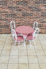 Dollhouse Miniature Ice Cream Parlor Patio Set Table 2 Chairs 1:12 Scale Bistro Tuin meubels Set price