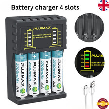 Battery Charger 4 Slot For AA AAA NI-CD NI-MH Rechargeable Batteries UK Standard & Rechargeable Batteries price