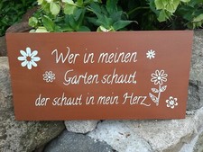 Edelrost Optik Schild Tafel Wer in meinen Garten schaut Dekoration Spruch Tuin Tafel price