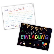itenga 12 x Postkarte Einladung "Tafel" Geburtstag Schulanfang Kindergarten Tuin Tafel price