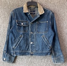Vintage Polo Ralph Lauren Boys Size Small Denim Trucker Jacket Corduroy Collar Jongens overjas price
