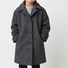 Zara Kids Grey Herringbone Overcoat Quilted Lining Size 9-10 140cm travel jacket Jongens overjas price