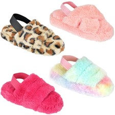 A2Z 4 Kids Girl Boys Fuzzy Slippers Faux Fur Quilted Sliders Backstrap Sliders Jongens slippers price