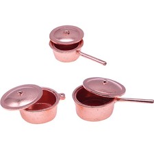 3 Pcs Toy Kitchen Sets Miniature Pot Frying Pan Dollhouse Accessories Pot / Pan Sets price