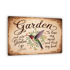 Vintage Garden Sign Hummingbird Quote 8x12 Aluminum White Outdoor Decor Decoratief Tuin producten price