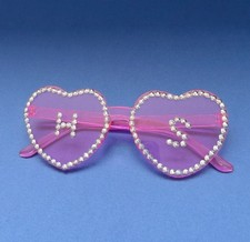 Pink harry styles heart sunglasses glitter stones silver Heren Sunglasses price