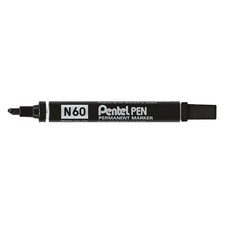 Pentel N60 Black Permanent Marker Pen Black Ink Chisel Tip CD-DVD-Acetate Pen price