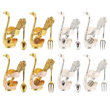 Decorative Swan Base Holder Set Dinnerware Set Appetizer Forks for Restaurant Dinnerware Set price