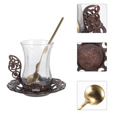 1 Set of Glass Coffee Cup Beautifully Carved Coffee Cup Elegant Teacup with Cup / Glass / koffie Set price