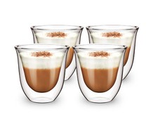 4 Double Walled Glass Coffee Tea Juice Cups Heat Resistant Insulated Cup 165 ml Cup / Glass / koffie Set price
