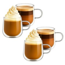 Glass Coffee Cups Set of 4 Double Walled 275ml Glass Cups Dishwasher Safe Cup / Glass / koffie Set price