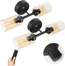 Double Headed Wall Sconces Set of 2 with battery Clear Glass Shade, Black Muur Sconces price