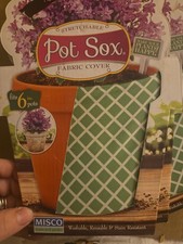 POT SOX Stretchable Fabric Covers Fit 6" Flower Pots Washable Reuse Pots price