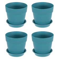 4 Pack 2.6 Inch/6.5cm Plastic Plant Pots with  Tray, Sky Blue Pots price