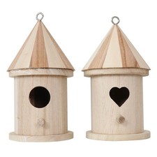 2Pcs Wooden Bird House Solid Birdhouse Weatherproof Nice Bird Nest Speelgoed Houses price
