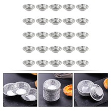 100pcs Household Single Use Tin Foil Pie Dishes Pie Trays Dessert Baking Trays Trays / Baking Dishes price