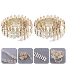 2Pcs Miniature Garden Ornament Fence Durable Wooden Khaki Decorative Border Tuin Fence price