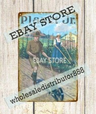 1918 Planet Jr. Seeders Wheel Hoes Cultivators farm equipments metal tin sign Wheel Hoes price