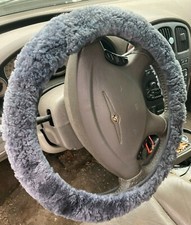 New Genuine Sheepskin Steering Wheel Cover Charcoal Gray Steering Wheel Hoes price