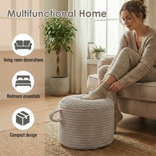 Round Stuffed Pouf Ottoman Corduroy Poufs Foam Chunk Filling Foot Stool Ottoman Pouf price