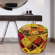 24" GIFT FOR HER TRIBAL OTTOMAN STOOL FURNITURE BENCH POUF POUFFE PILLOW COVER Pouf price
