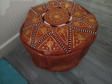 Handmade Pouffe New Genuine Leather Poufe Pouf Footstool  Terracotta Brown Color Pouf price