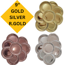12-48pk Gold Silver Paper Plates 9 Inch Round Disposable Party Tableware Events Disposable Tableware price