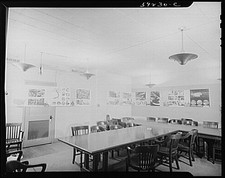 Photo:1940s Conference Room Interior Long Table Chairs Wall Posters Conference Stoel price