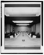 Photo:1940s Modern Boardroom Conference Room Interior Long Table Chairs Conference Stoel price