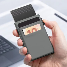Mens RFID Blocking Wallet Slim Credit Card Holder Black Minimalist Auto Pop Up Heren kaarthouder price