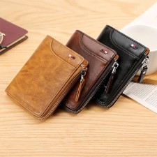 Mens Wallet RFID Blocking Leather Credit Card ID Holder Zipper Purse Waterproof Heren kaarthouder price