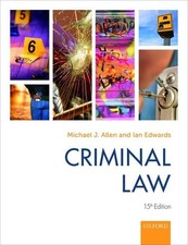 Criminal Law by Edwards, Ian 0198831935 FREE Shipping Criminal Recht price
