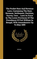 Bengal - Pocket Rent And Revenue Laws Containing The Rent Revenue S - X555z Pocket Laws price