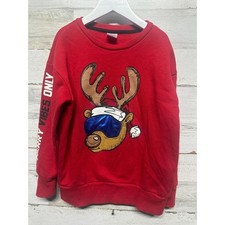 Holiday Time Sweatshirt Boys 8 Red Reindeer Merry Vibes Only EUC Jongens sweatshirt price