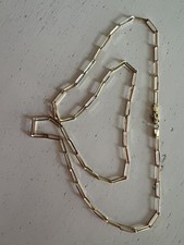 14k Yellow Gold Hollow Paper Clip Chain Necklace 19.5" 4 grams Costume Ketting price
