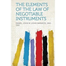 Elements of the Law of Negotiable Instruments -  NEW Not Available 2013 Wisselrecht price